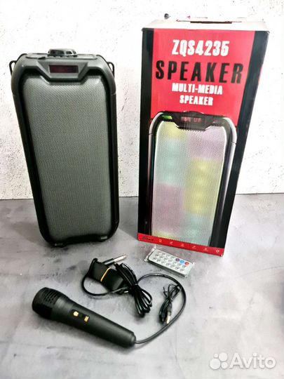 Большая портативная блютуз колонка c микрофоном