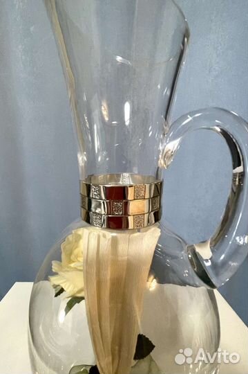 Высокие стильные итальянские Вазы с серебром