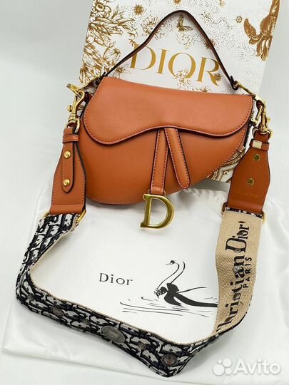 Сумка женская dior saddle натуральная кожа