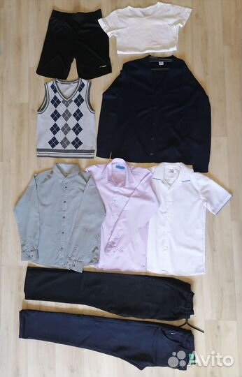Школьная форма (брюки, рубашки, жилет, кардиган)