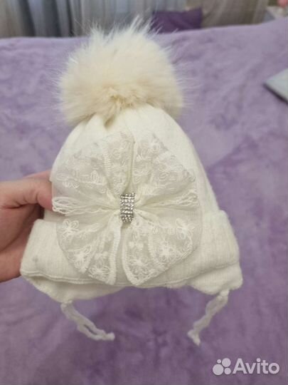 Шапка для новорожденного зимняя