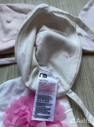 Шапочки hm mothercare на девочку 0-3 мес