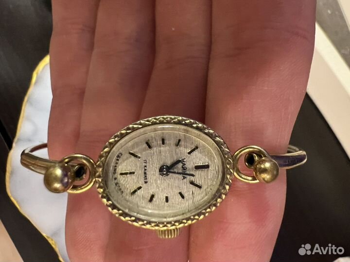 Часы Чайка 17 камней СССР позолота