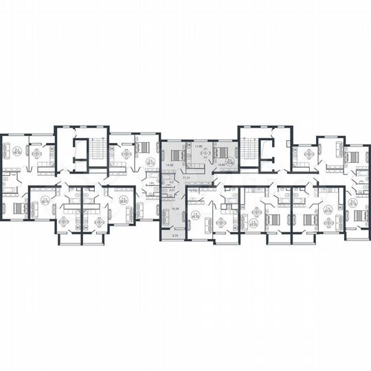 3-к. квартира, 74,4 м², 16/17 эт.