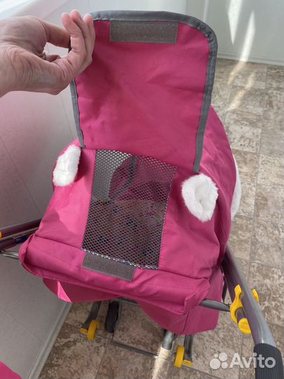 Детские санки на колесах nika розовые