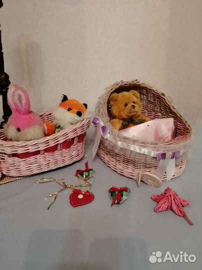 Плетеная люлечка для кукол,для фотосессий