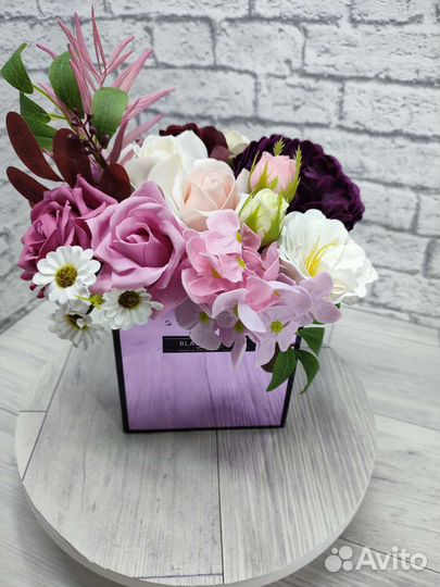 Подарочные композиции из мыльных цветов