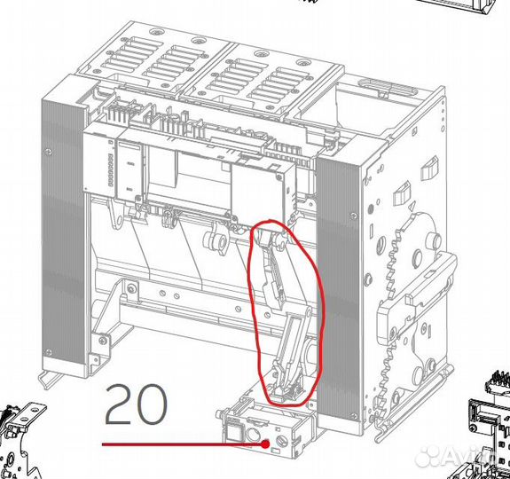 Рычаг блокировки механизма Emax E2.2-E6.2