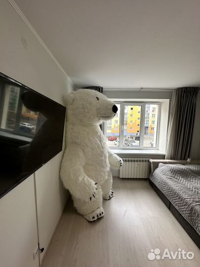 Ростовая кукла надувная белый розовый медведь 2,6м