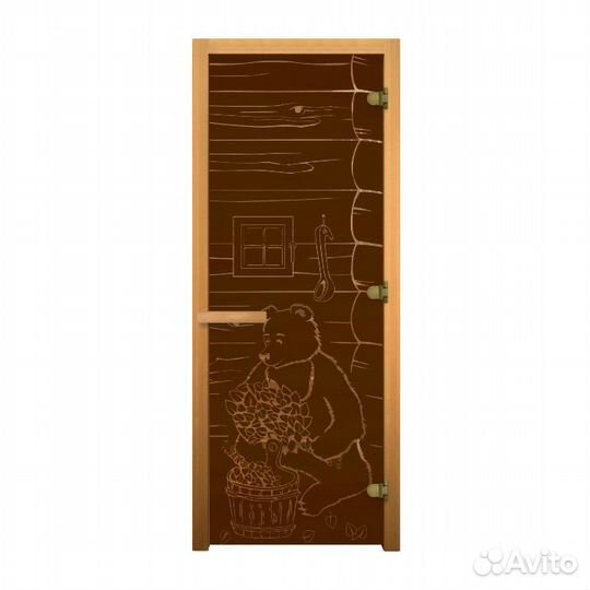 Дверь стеклянная Березка (бронза, матовая)