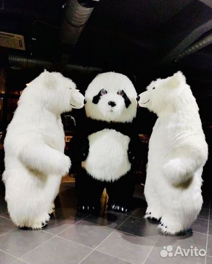 Большой белый пушистый миша гигант