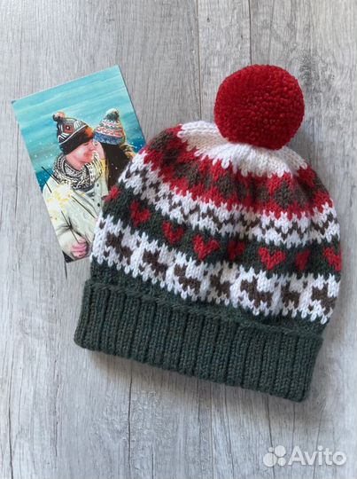 Вязанная шапка на заказ жаккард