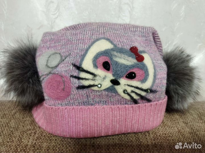 Шапка зимняя для девочки 52 54