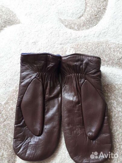 Варежки кожаные