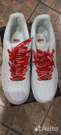 Кроссовки Nike air force 1 supreme белые