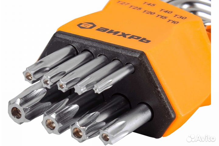 Набор имбусовых ключей Вихрь Torx T10-T50 9 шт