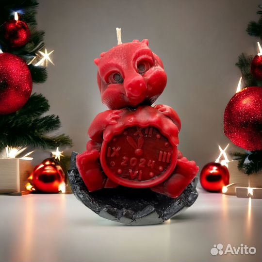 Новогодняя Свеча Дракон с эффектом лавы