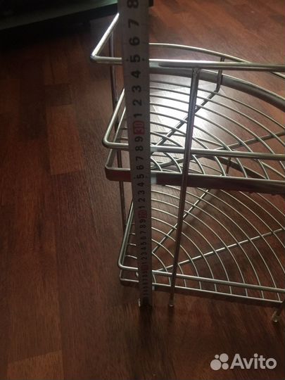 Полка на кухню угловая металл хром