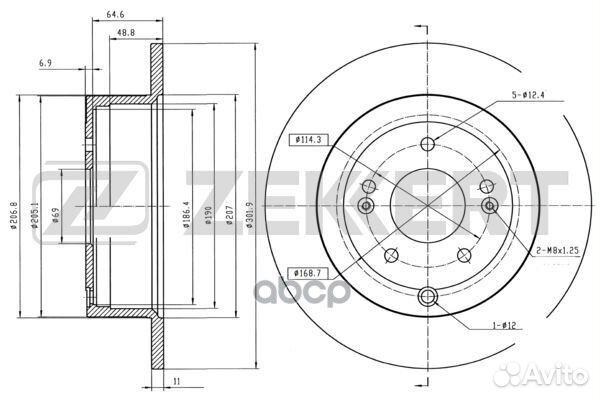 Диск торм. зад. Hyundai Santa Fe II 06- bs-5509
