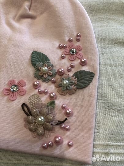 Шапка для девочки 3 - 7 лет (50-54) хлопок