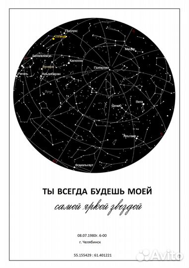 Карта звёздного неба в подарок