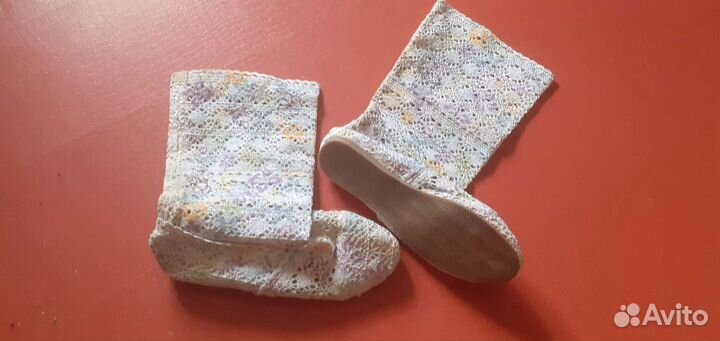 Сапожки ажурные тканевые,р.37-38