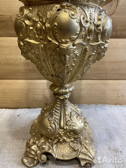 Керосиновая Лампа Шпиатр С Морской Темой 19 Век