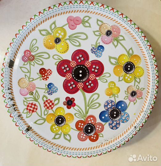 Жестяная металлическая коробка от печенья