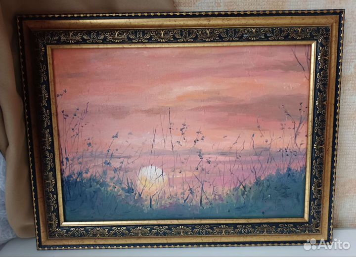 Картина маслом на холсте На закате