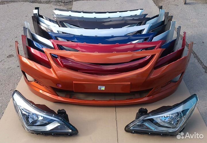 Бампер передний Hyundai Solaris Рестайлинг