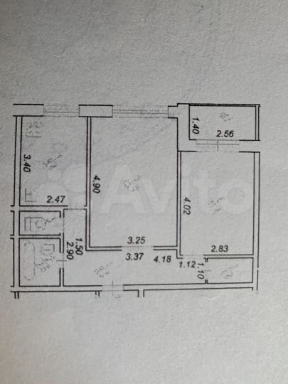 2-к. квартира, 49,6 м², 1/9 эт.