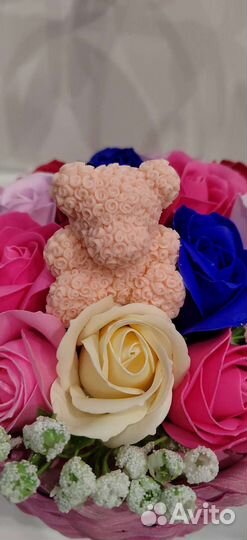 Корзинка с мыльными розами