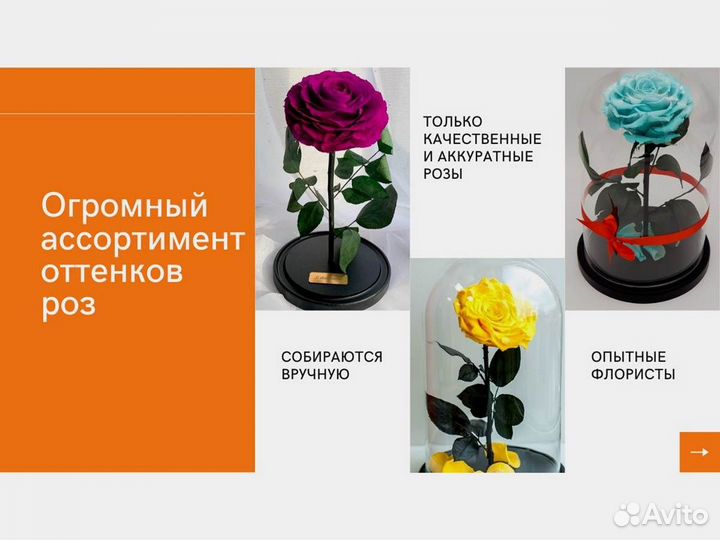 Роза в колбе. Стоит до 8 лет