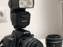 Зеркальный фотоаппарат sony а390+вспышка HVL-F43AM