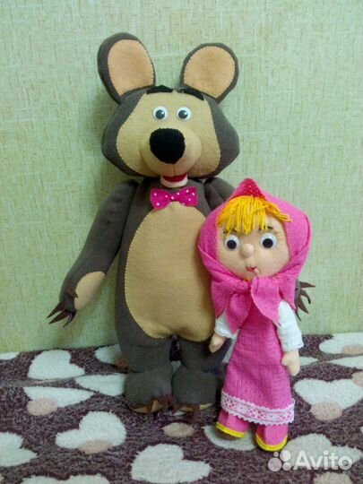 Игрушки из фетра ручной работы Маша и Медведь