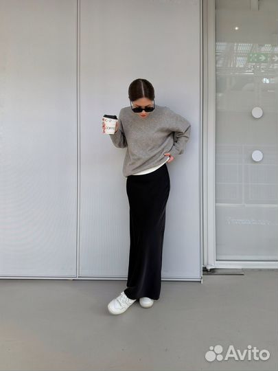 Атласная юбка макси