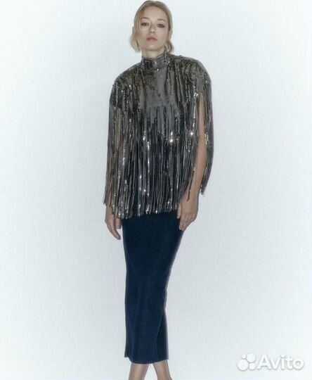 Короткая накидка с пайетками zara