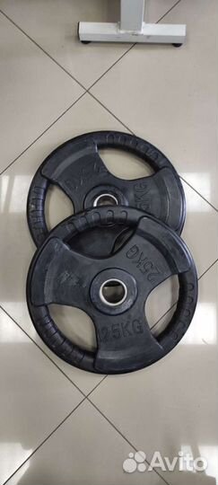 Диск обрезиненный ZSO черный 3 handle D-51, 25 кг