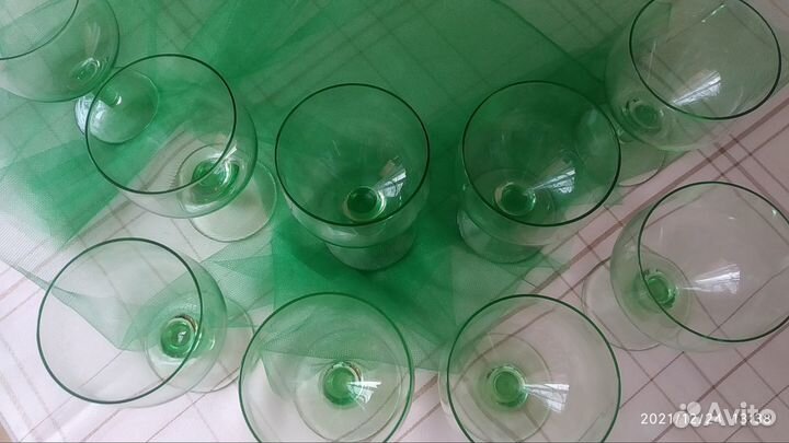 Фужеры и рюмки цветное стекло СССР