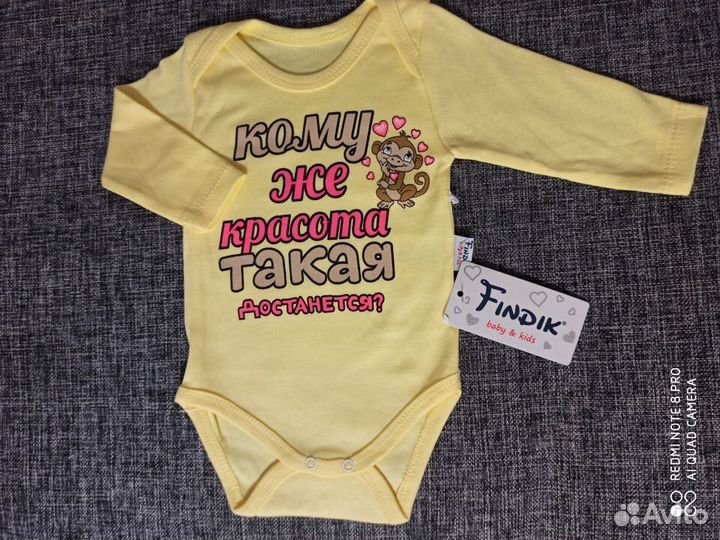 Боди для девочки с длинным рукавом (0-3 месяца)