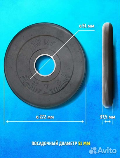 Блины для штанги 10 кг