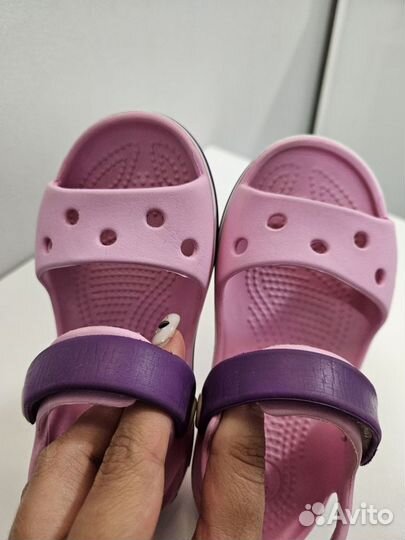 Сандалии crocs для девочки с9 розовые