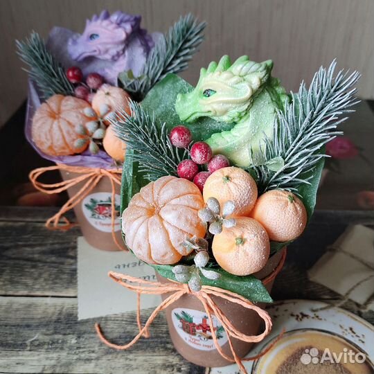 Новогодняя композиция,мыло ручной работы