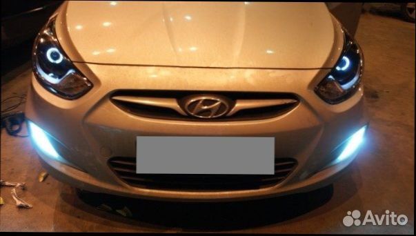 Би линзы Ксенон на Хендай Солярис