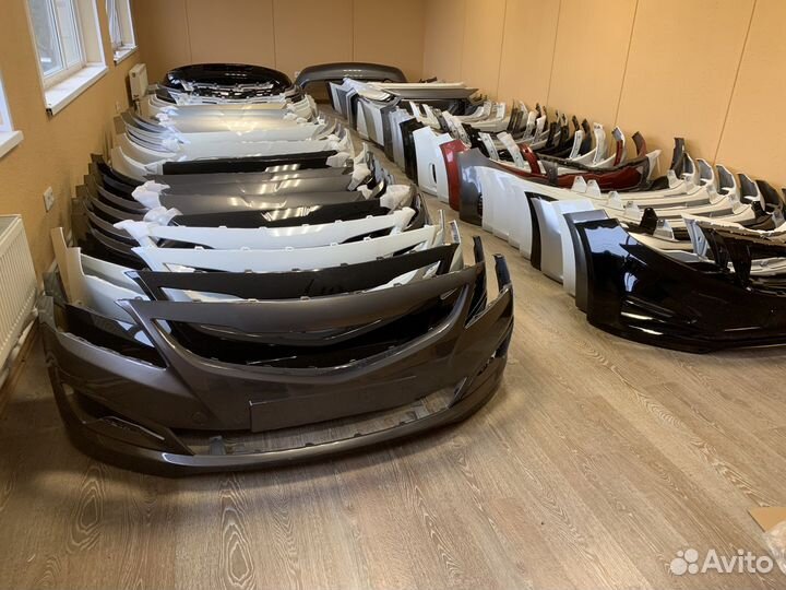 Бампер передний Hyundai Solaris 14-17 Серый RHM