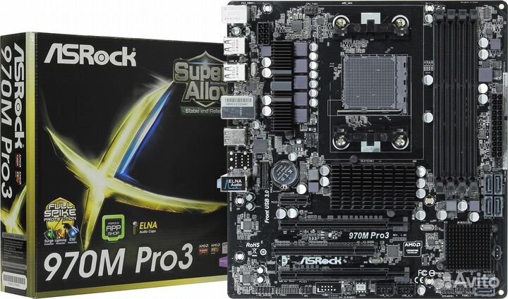 Материнская плата связка ASRock 970m pro3 + cpu