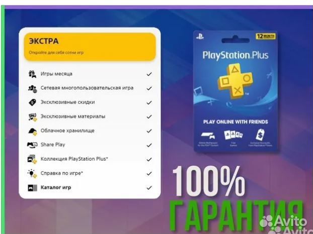 Подписка PS Plus Extra/Deluxe/Essential 1/3/12 мес