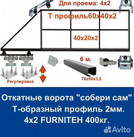 Откатные ворота "своими руками" furniteh 4х2