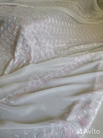 Тюль с вышивкой 2,44х2,65см