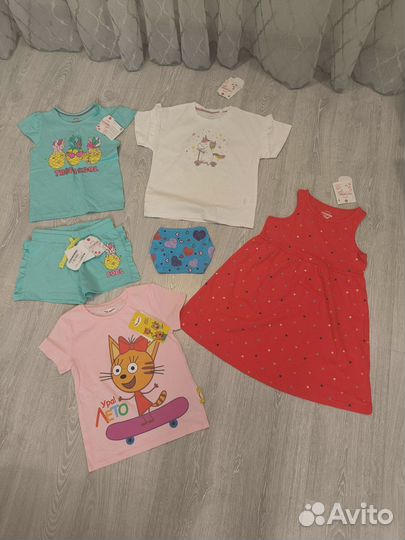 Пакеты новой летней одежды для девочки 116-122см